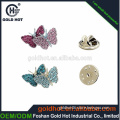 Golden supplier metal lapel pin with logo engraved colours